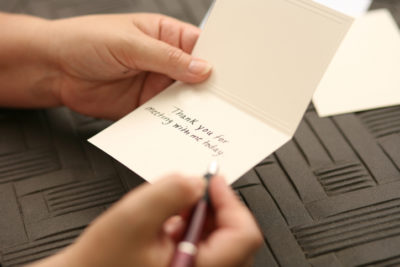 A simple handwritten note is a classic employee appreciation idea that goes a long way.